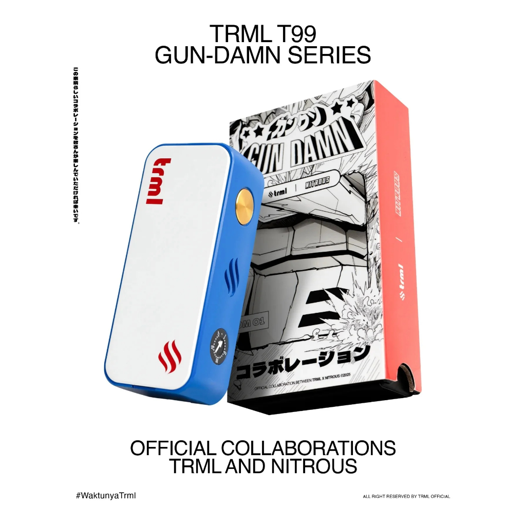 TRML T99 Mod - Gundamn TRML X Nitrous Mod Only Authentic 100% Single Battery 18650 21700mAh