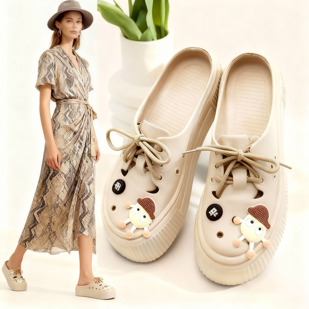 YUTU Outdoor -Sandal Wanita Sendal Selop Premium Wedges Karet Jelly PCU Kekinian Antislip Empuk Ring