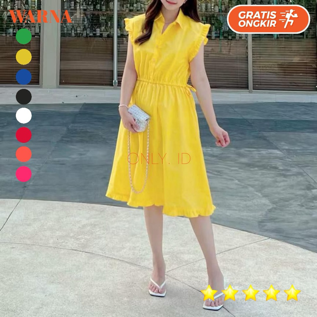 ONLY - Kemeja Wanita Fashion Polos Katun Poplin