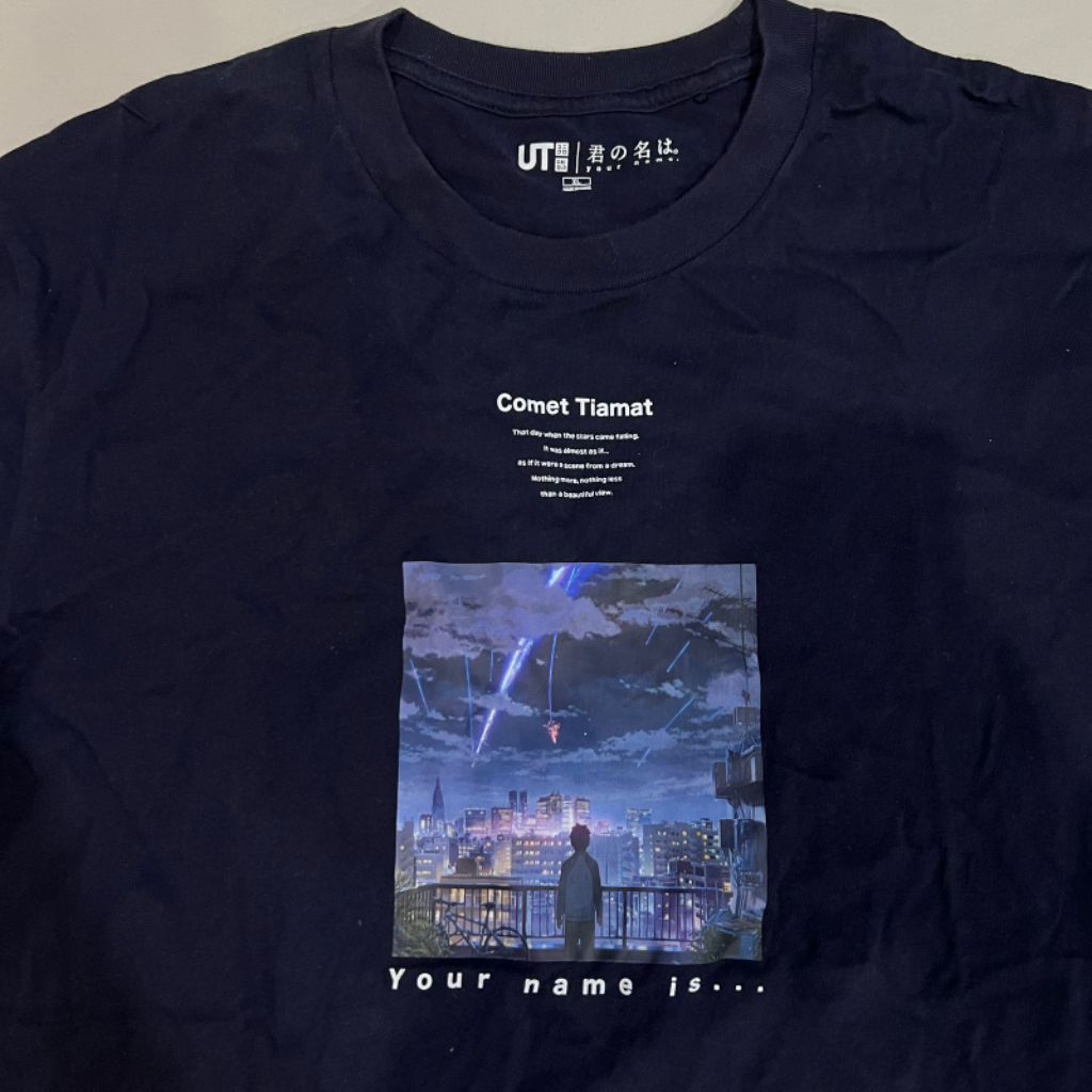 KAOS UNIQLO KIMI NO NAWA UT SIZE XL ORGINAL PRELOVED SECOND
