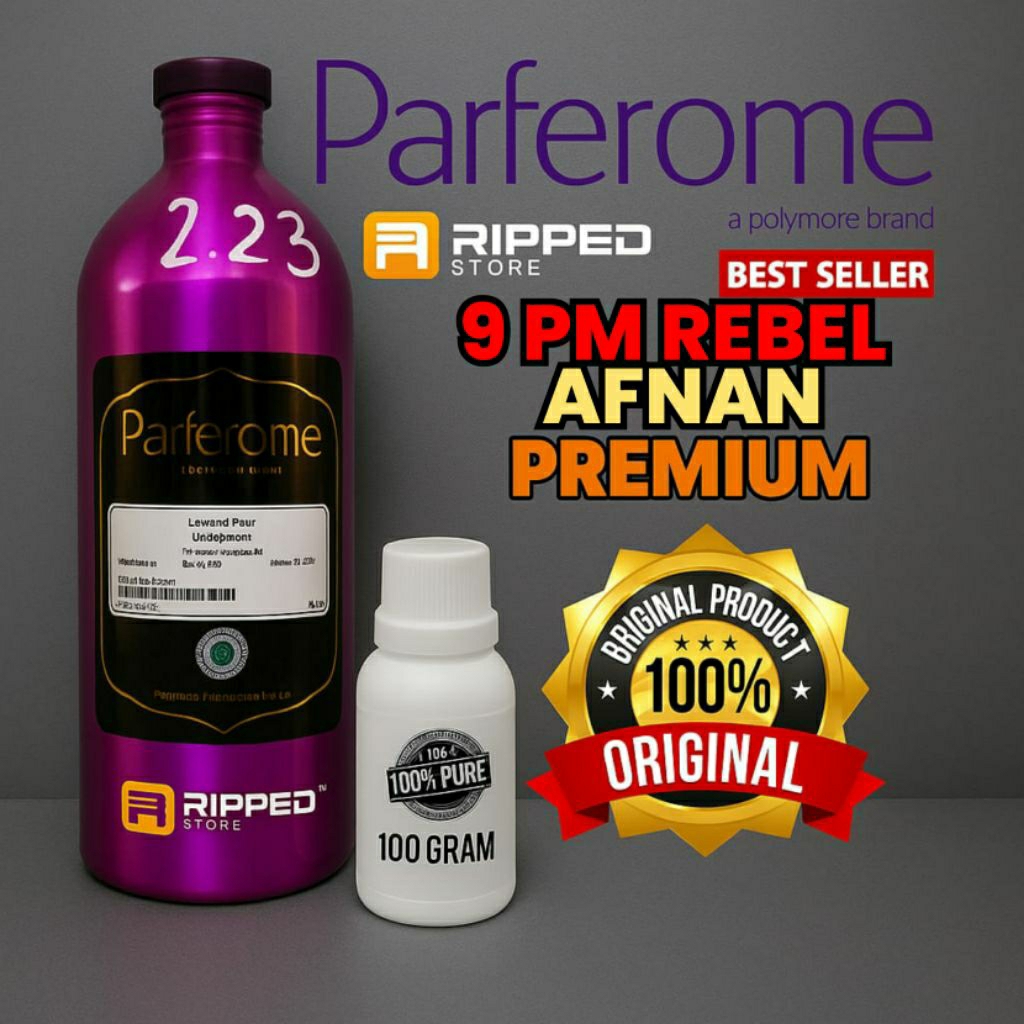 100ml Bibit Parfum Murni 9pm Rebel Afnan Premium Original Parfarome