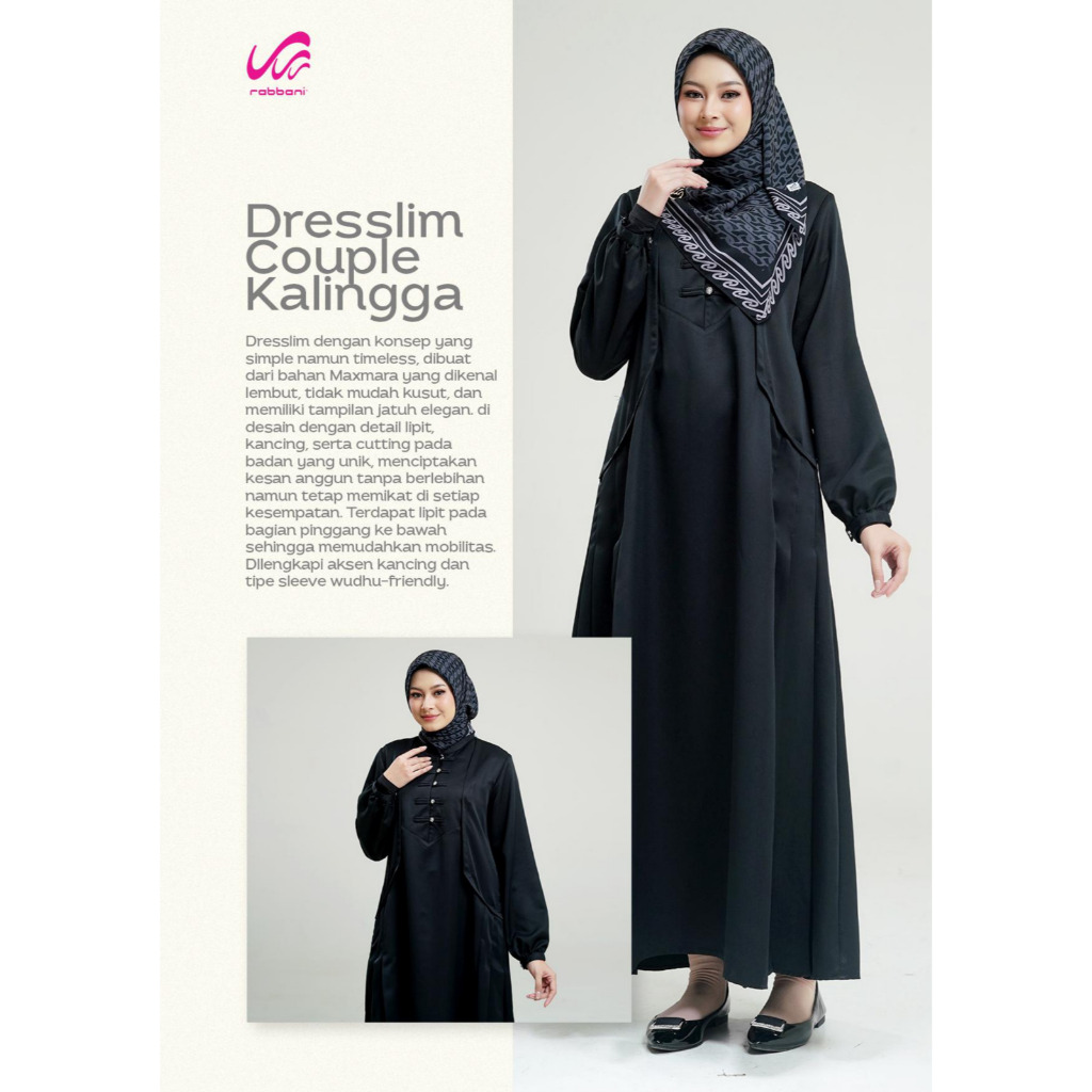 Rabbani - Dresslim Couple Kalingga / Gamis Dresslim Rabbani Terbaru Original Muslim Murah