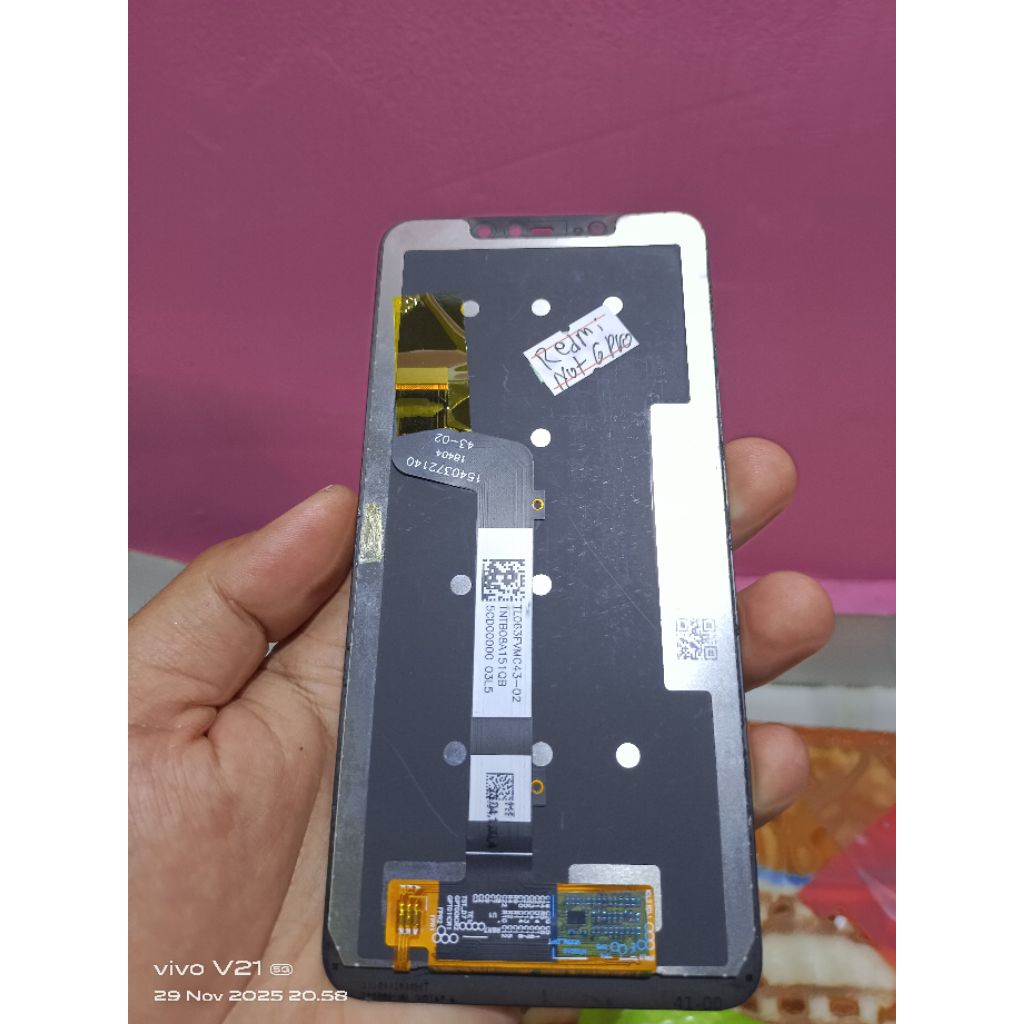 LCD REDMI NOTE 6 PRO BEKAS MULUS NO MINUS