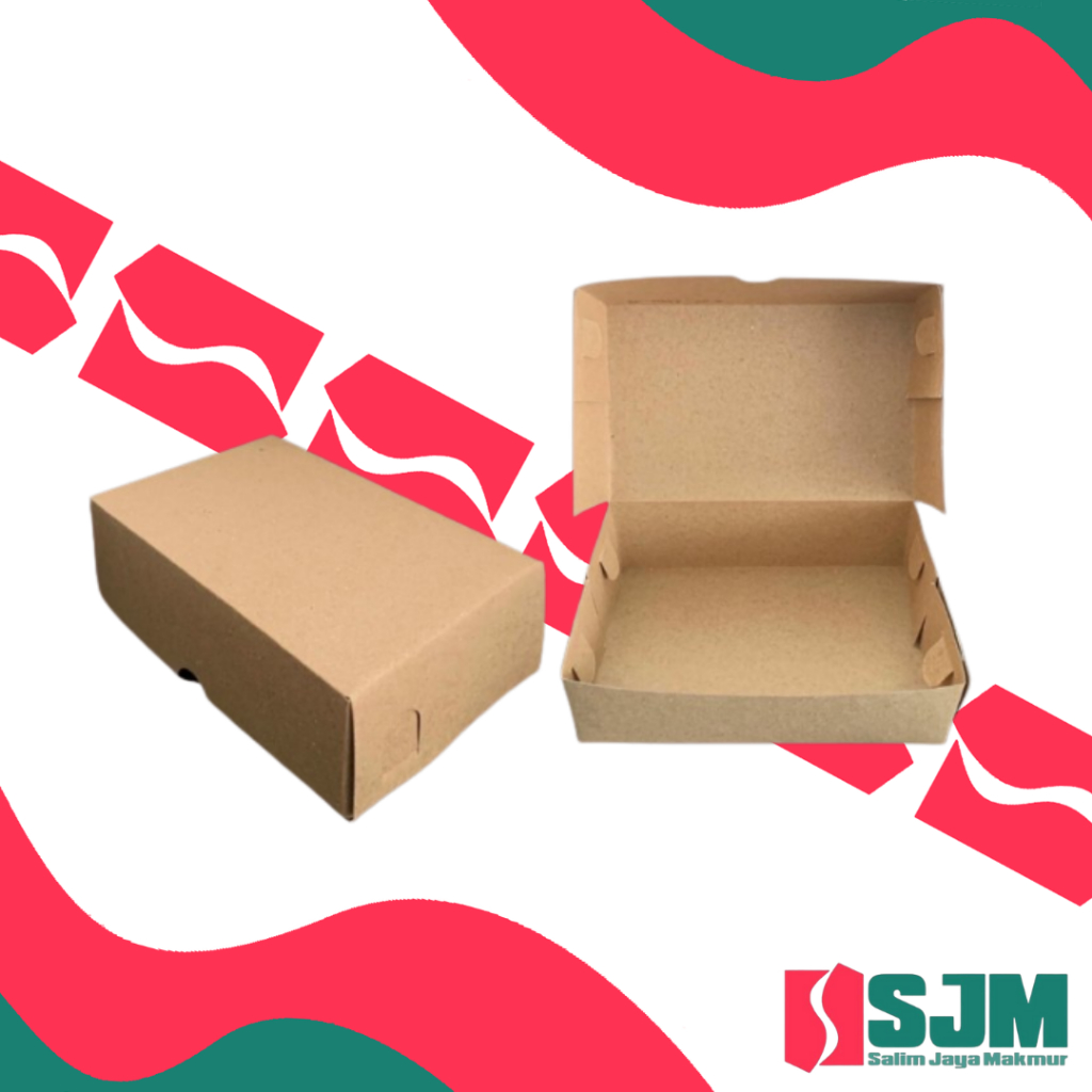 10 Lbr Dus Snack Kraft Polos SSP – Dus untuk Snack, cocok untuk pengajian, catering, bisa masuk Air 