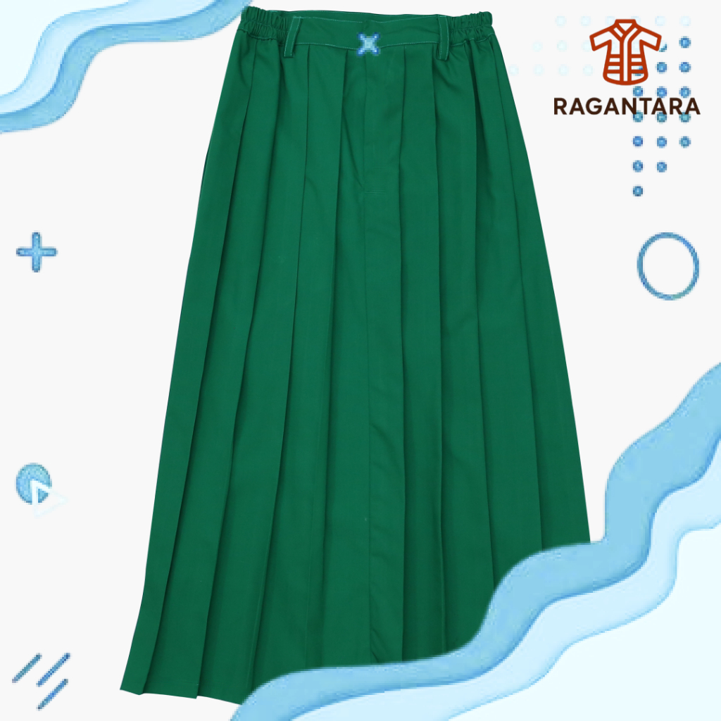 ROK HIJAU SEKOLAH ANAK SD/MI, ROK REMPEL PANJANG ANAK SEKOLAH