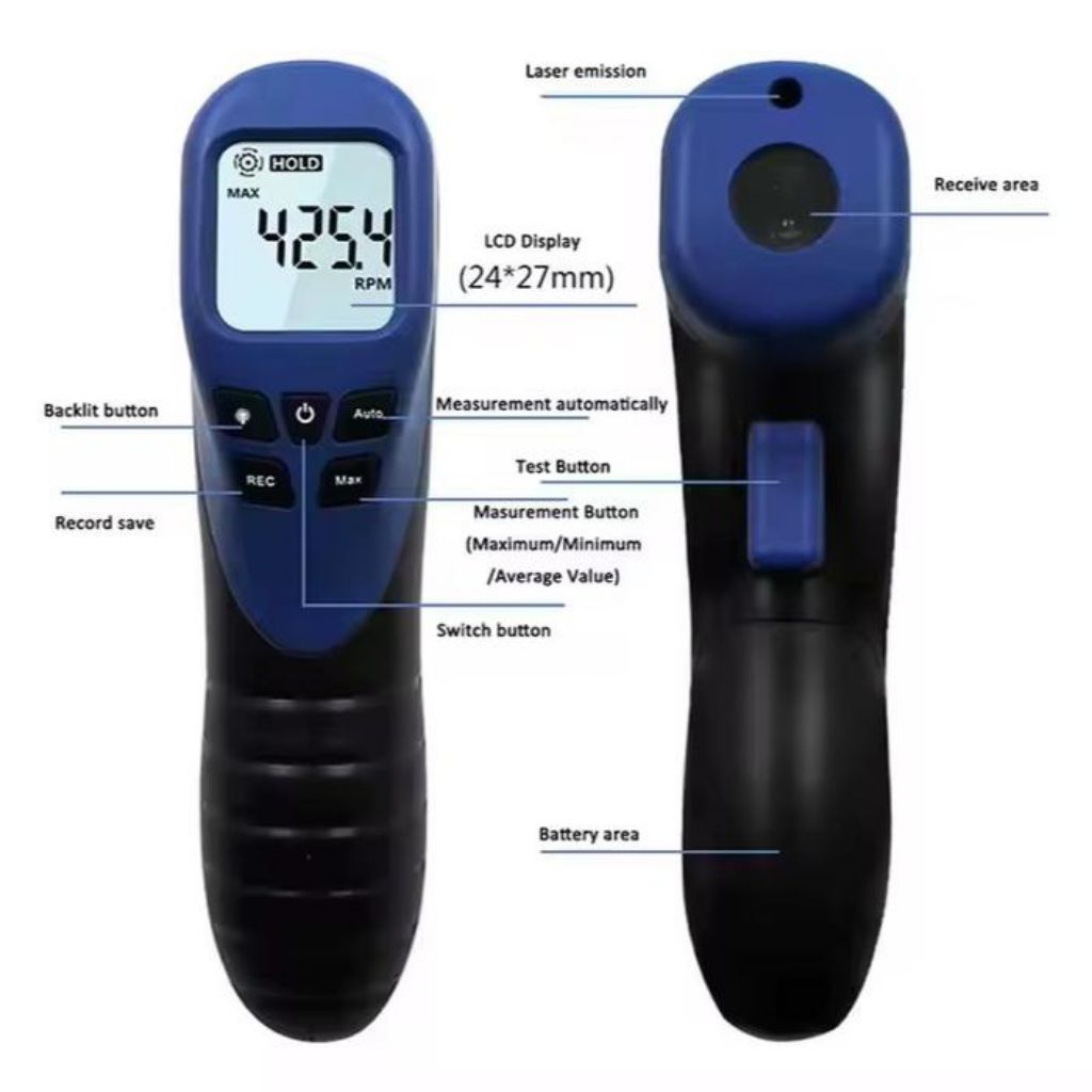 Digital Tachometer Laser Non Contact Tachometer RPM Meter Digital
