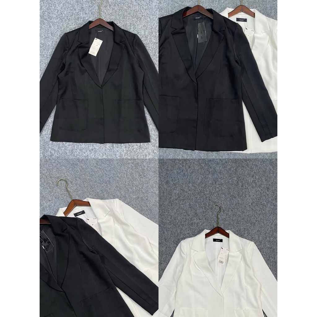 BLAZER HITAM PUTIH WANITA ATASAN WANITA LUARAN WANITA HITAM PUTIH