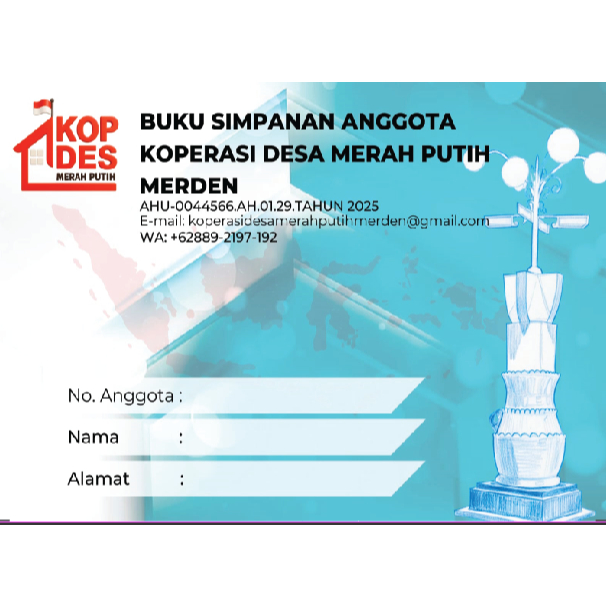 Buku Koperasi Merah Putih Custom - KHUSUS MERDEN @ 500pcs