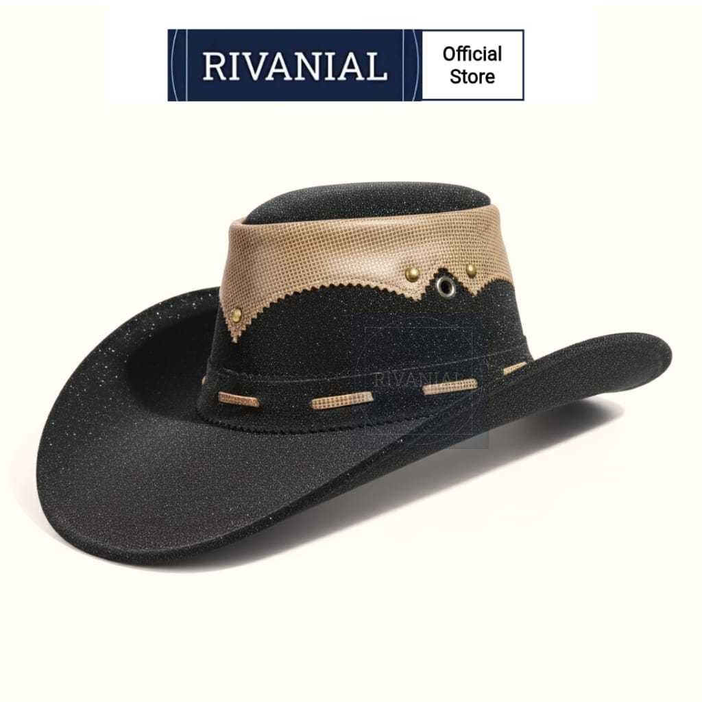 TOPI KOBOY KULIT SAPI ASLI PREMIUM - TOPI  KOBOI FRONTIER PREMIUM STYLE