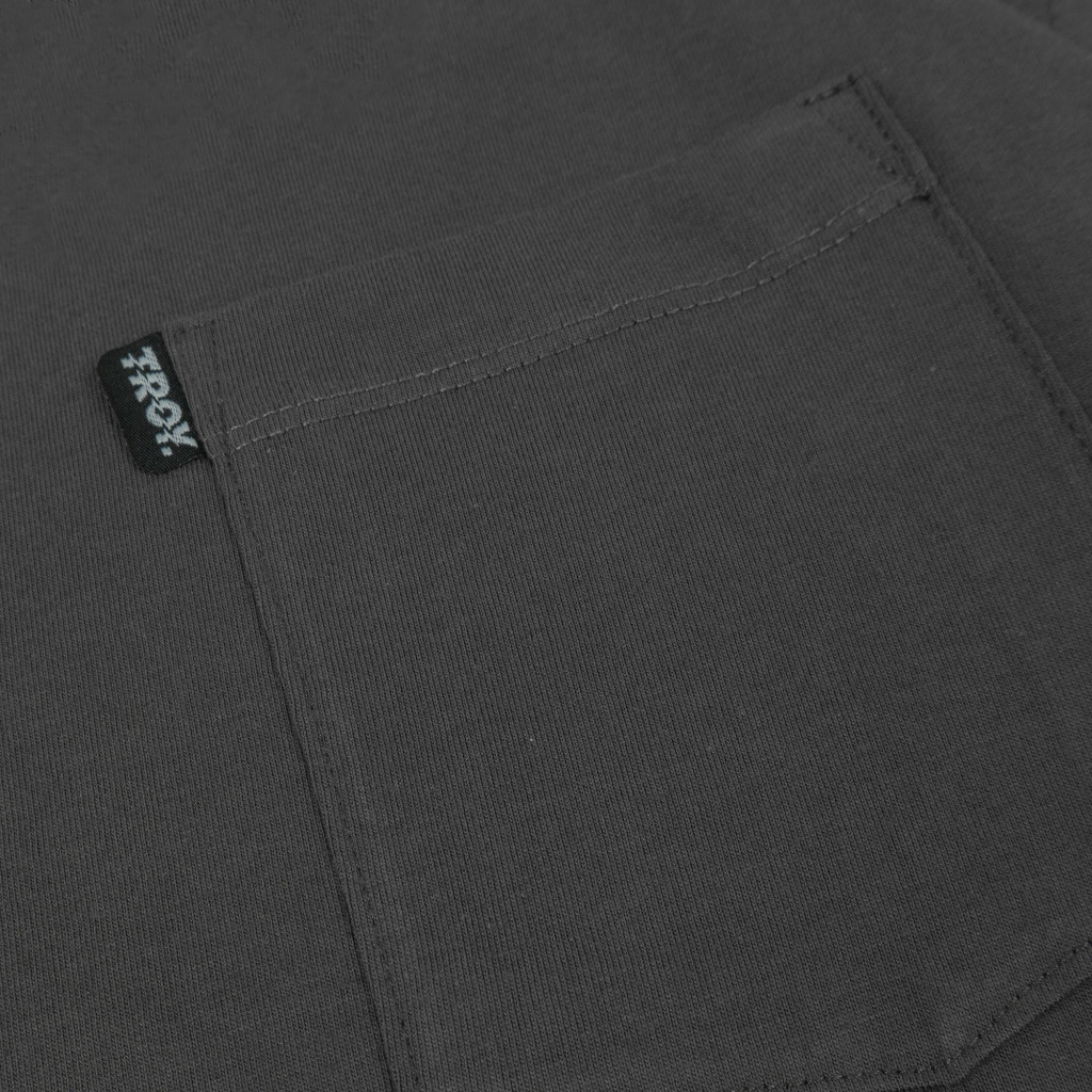 Troy Company Boxy Pocket Oversize Tshirt Dark Grey Cash Rat - Kaos Boxy Oversize Abu Gelap BKD 3451