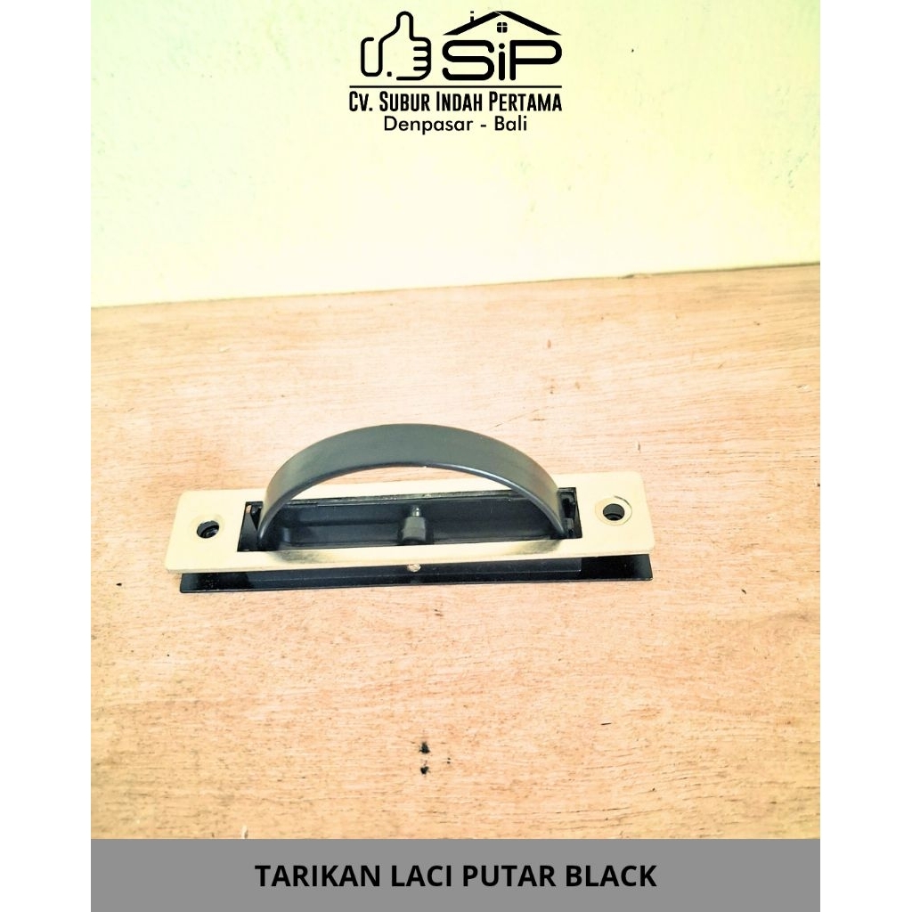 TARIKAN LACI PUTAR BLACK/Handle Lemari Minimalis/Tarikan Laci Tanam/Tarikan Laci Minimalis