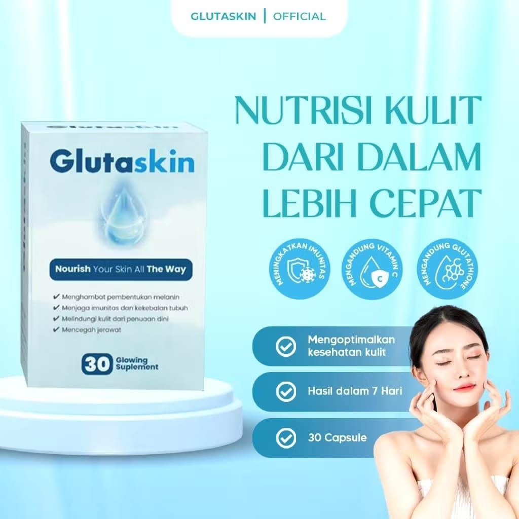 GLUTASKIN Kapsul Herbal Alami Mencerahkan || Memutihkan Kulit Badan Dan Wajah Dari Dalam Halal