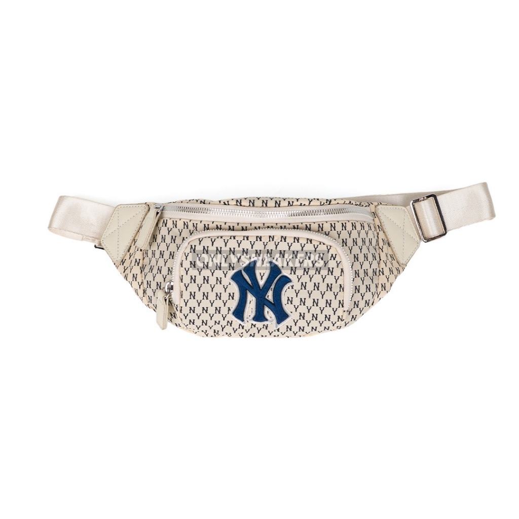 MLB MONOGRAM HIP SACK NEW YORK YANKEES BELT NAVY LOGO CREAM WAIST BAG