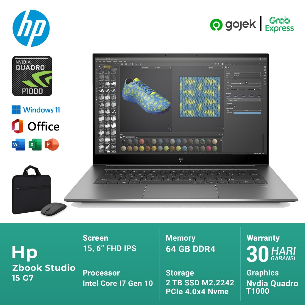 Laptop Hp Studio Zbook 15 G7 Core I7 Gen 10 | Vga Nvdia Quadro T1000 VGA 4GB | Ram Up To 64GB |