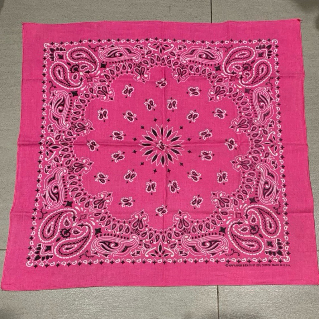 Bandana Paisley Have-A-Hank Pure Pink Made in USA Brand New Old Stock Import