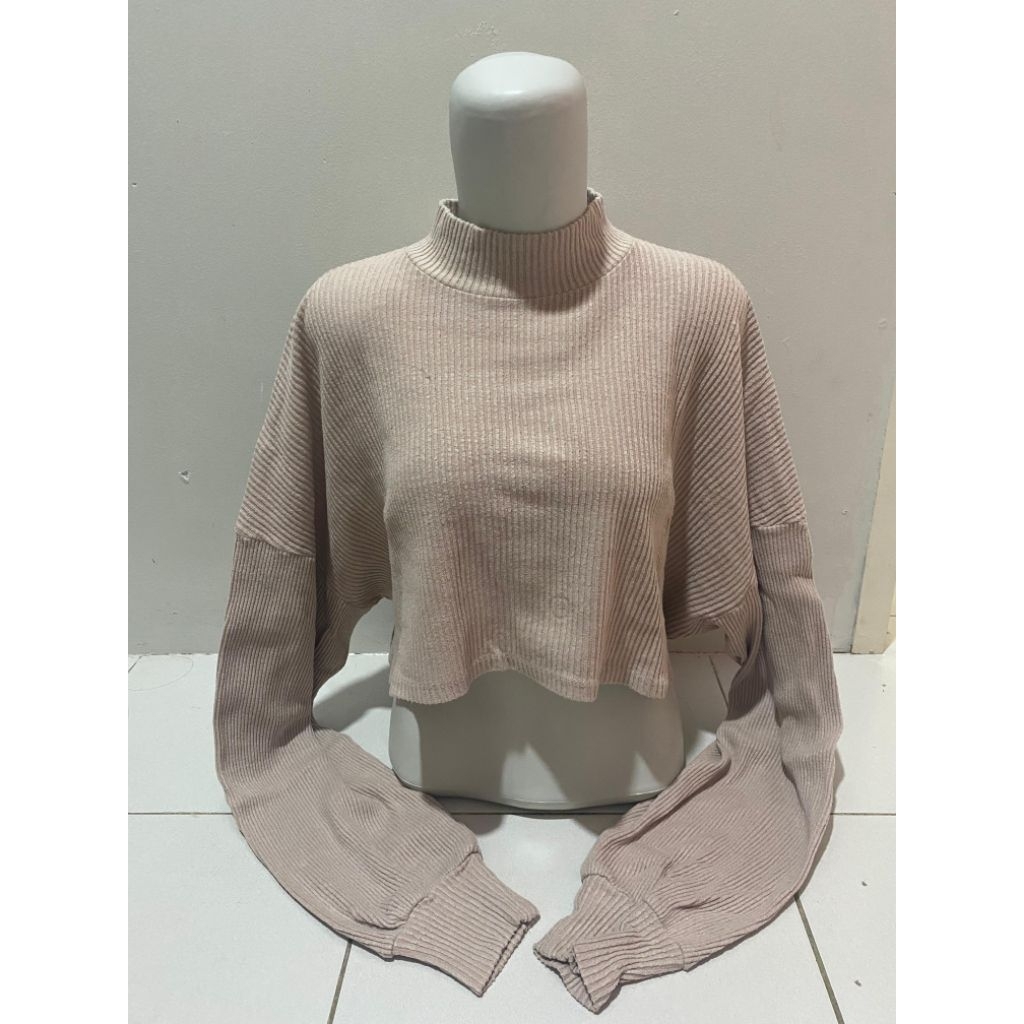 Sweater Rajut Crop - Bershka