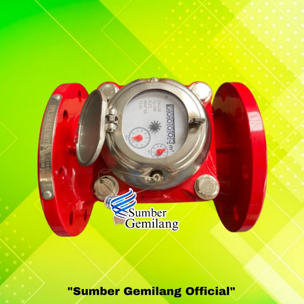 FLOW METER AIR LIMBAH 4 INCH FLOWMETER AIR KOTOR 4"  WATER METER LIMBAH
