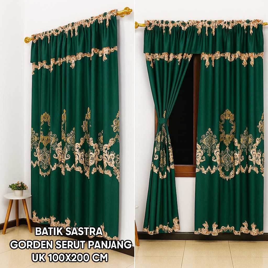Gorden Serut Gorden Panjang 2 Meter Tirai Jendela Gorden Pintu