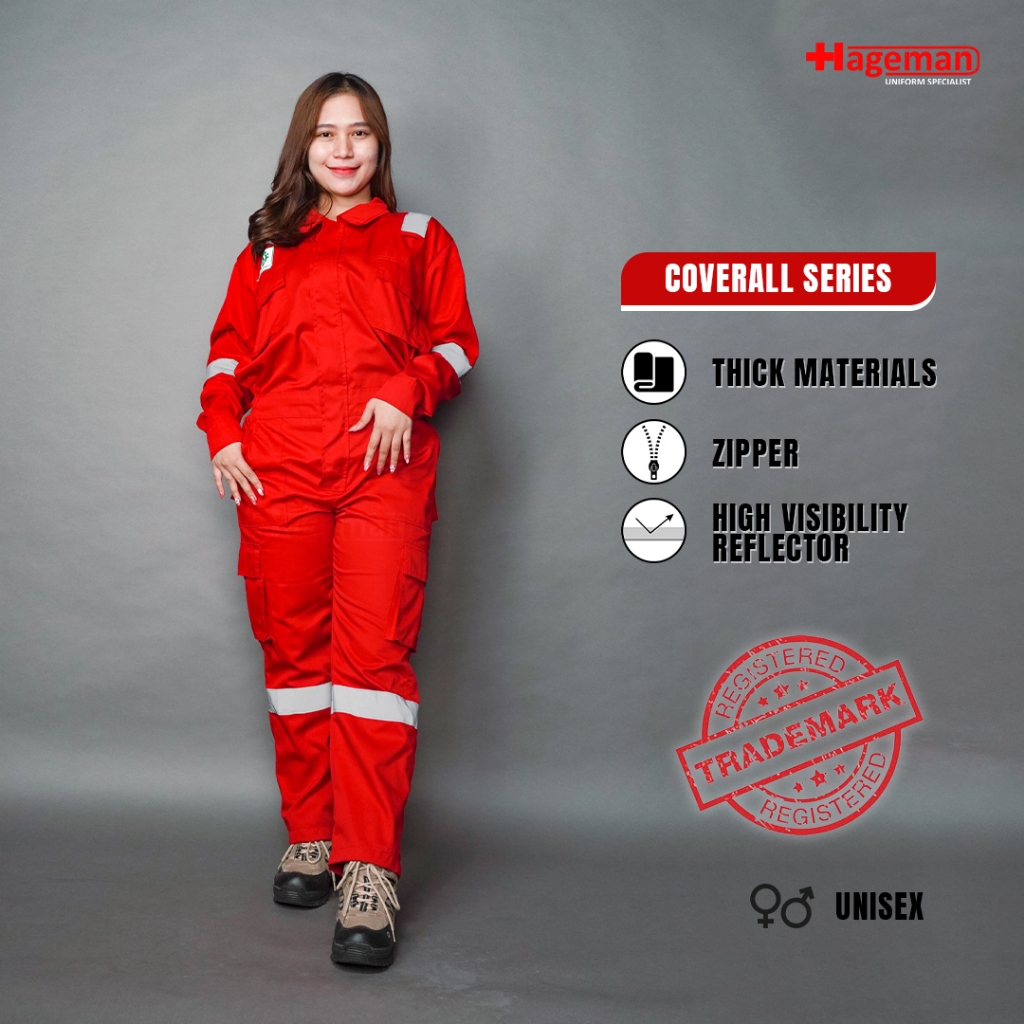 Hageman - Wearpack Coverall/Coverall Safety Warna Merah