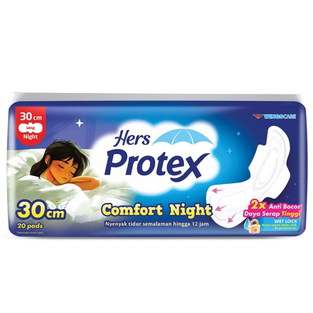 Hers Protex Pembalut Wanita Wing Malam 30cm 20 pcs