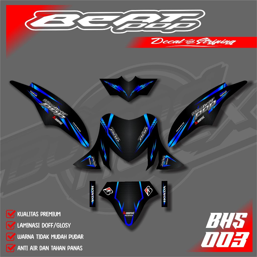 Decal Sticker Motor Beat POP - Stiker Decal Full Body Motor Beat POP Motif Terlaris BHS.002