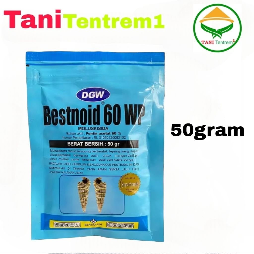 OBAT KEONG Bestnoid/Anilo 60 WP  MOLUSKISIDA 50 GRAM PENGENDALI KEONG SAWAH