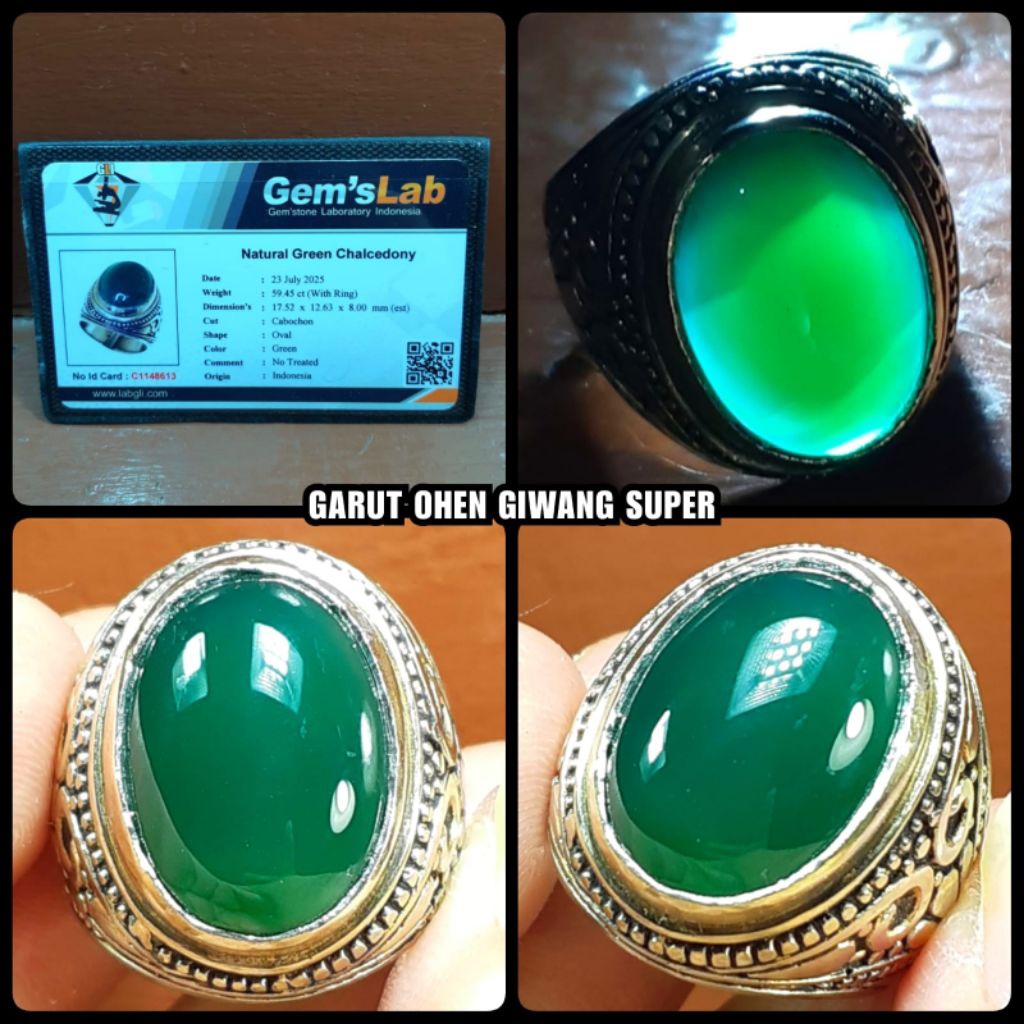 batu akik ijo Garut Ohen kristal NTE ( + memo lab )