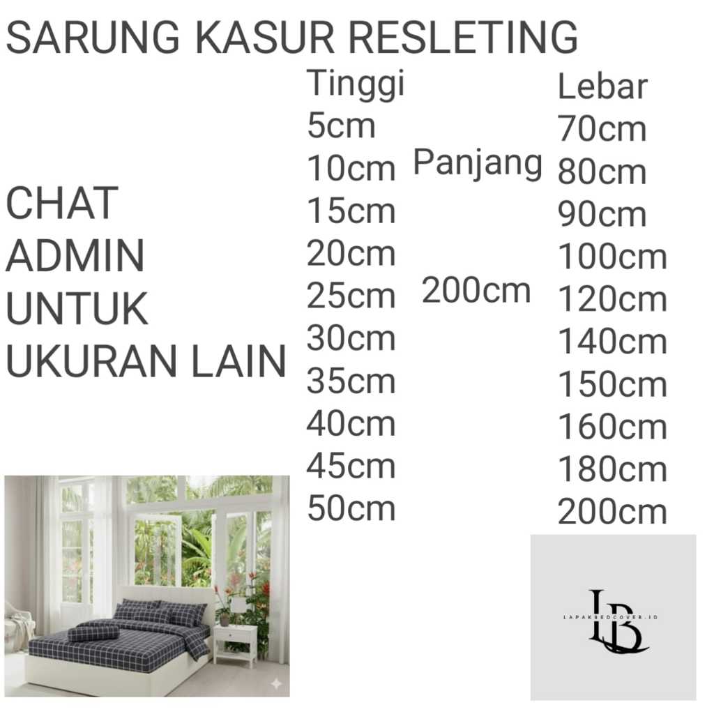 sarung kasur resleting bonus (sarban dan sargul)-lapakbedcover.id