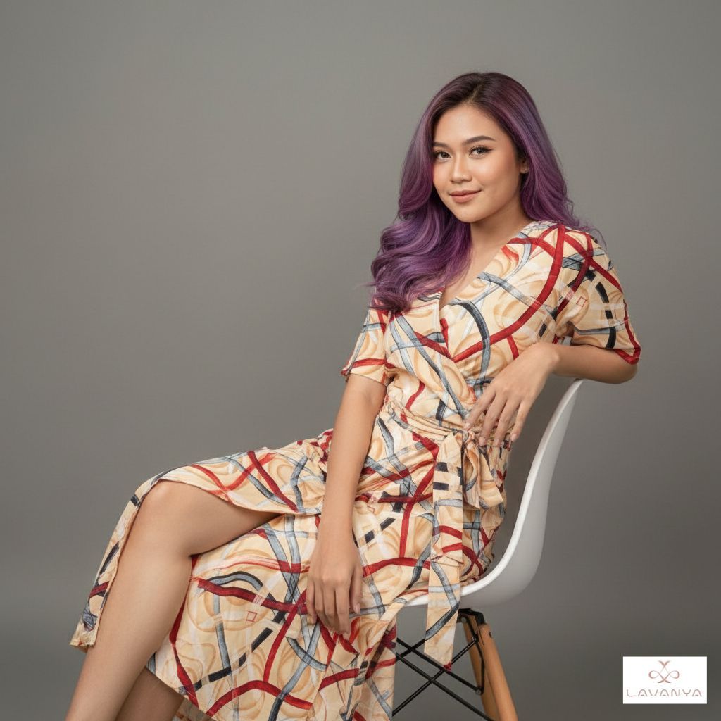 Lavanya - Long Dress - Katun Rayon Premium - Maxi Dress - Motif