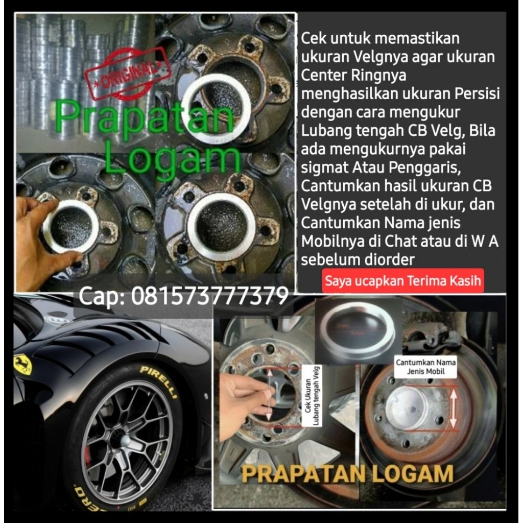 Center Ring Velg Racing Toyota Altis