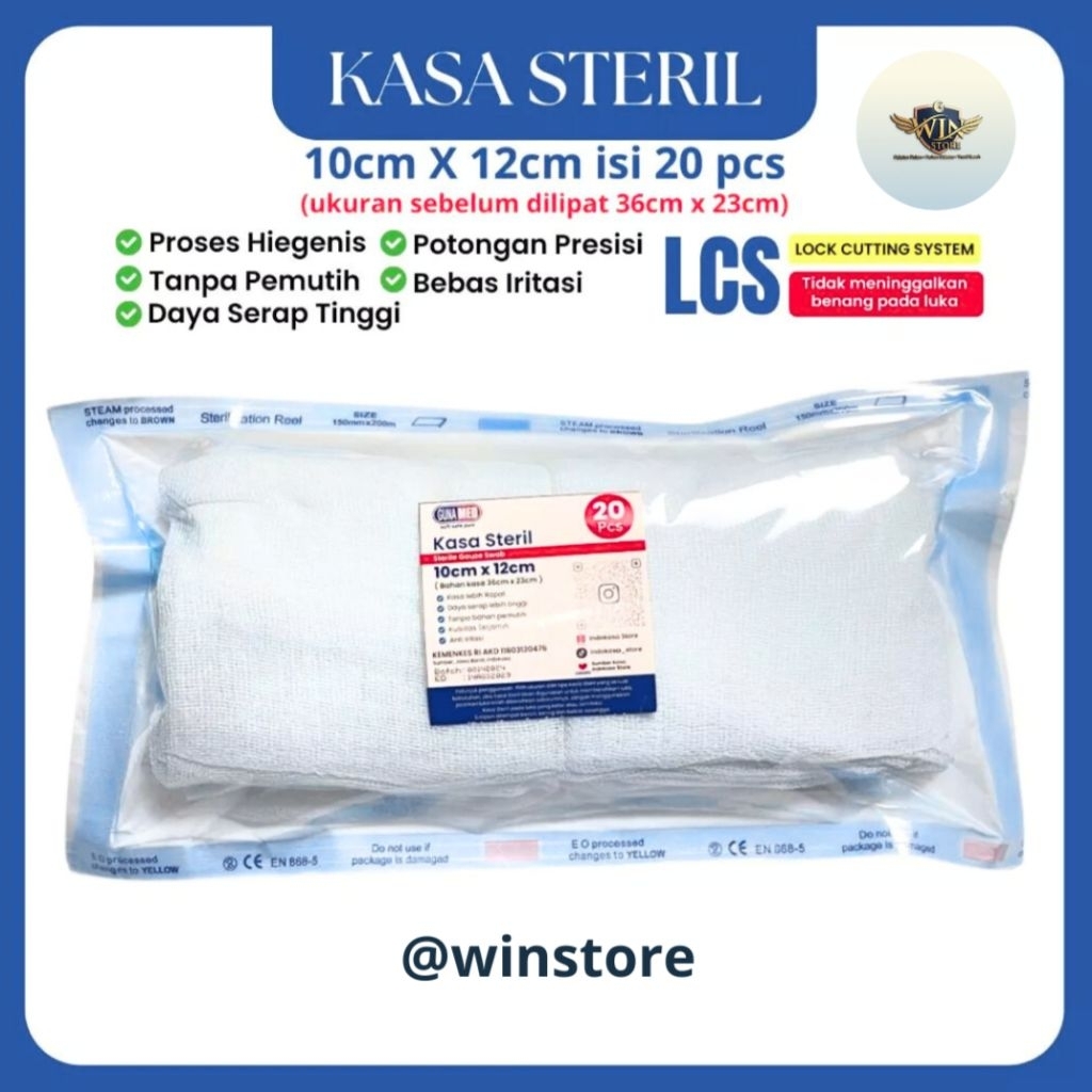 Kasa Steril Gunamed 10cm x 12cm Isi 20pcs Perban Steril Siap Pakai untuk Luka Diabetes & Luka Basah
