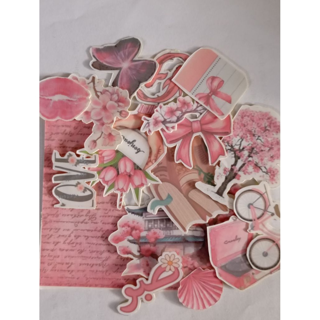 stiker pink lucu, imut, estetik, murah