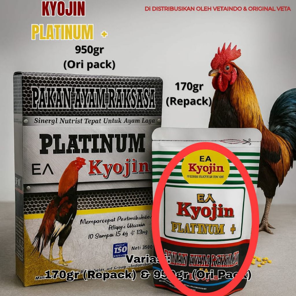 KYOJIN PLATINUM+ PLUS (REPACK 170gram) PAKAN AYAM RAKSASA PERTUMBUHAN AYAM PLUS