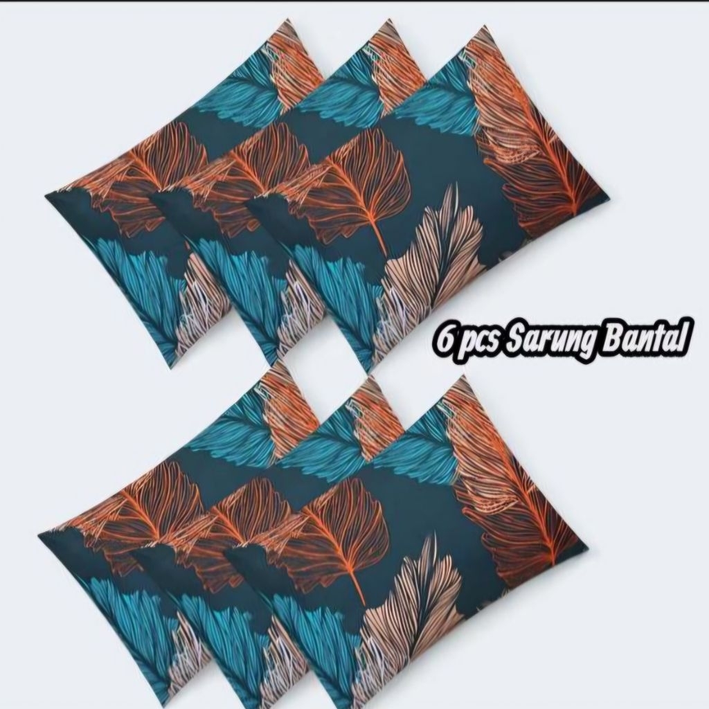 Sarung bantal isi 6pcs motif lengkap murah bahan katun halus adem sarung bantal dewasa motif karakte