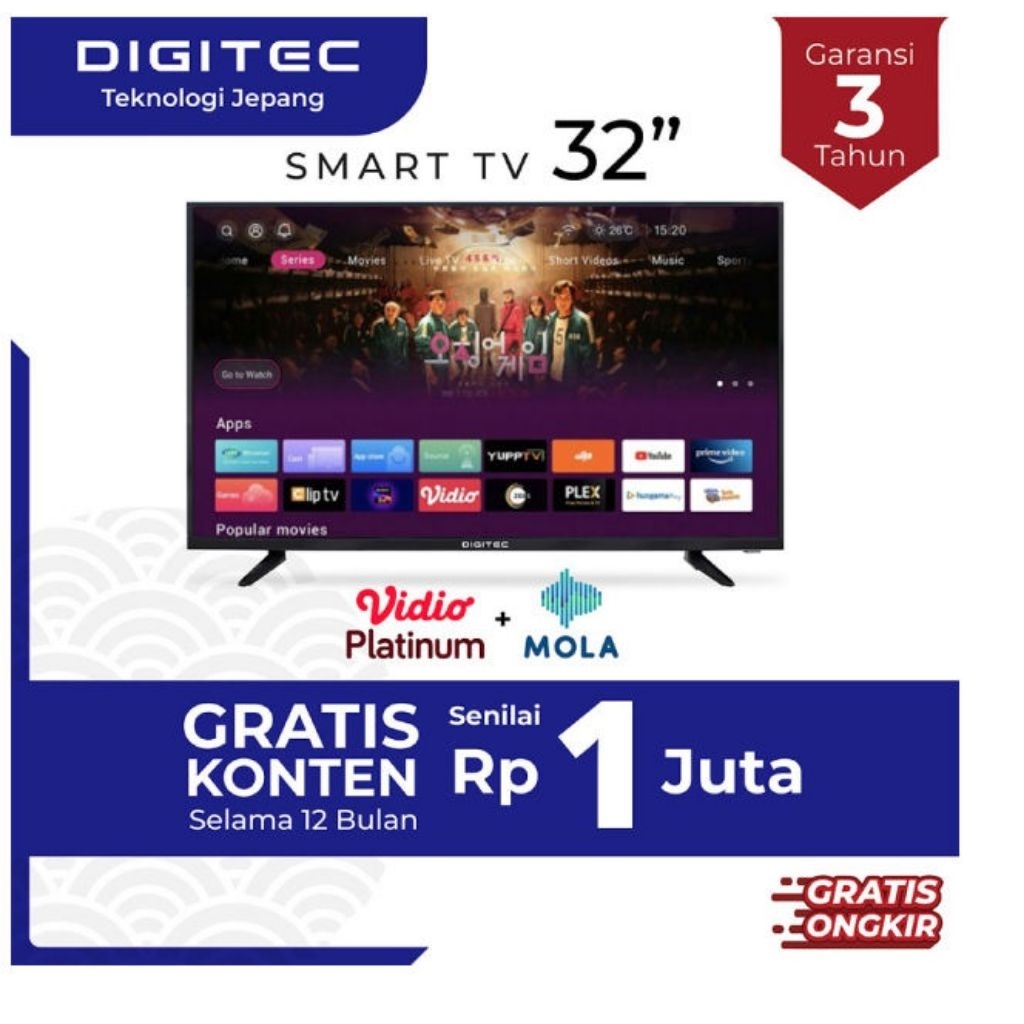 TV SMART DIGITAL 32" TERMURAH SEJAGAT RAYA DIGITEC TEKNOLOGI JEPANG 32IN 32 INCH SMARTTV TELEVISI TE