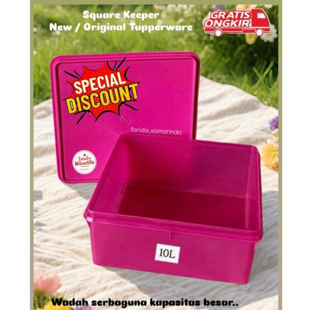 Square Keeper 10Liter New/Original Tupperware