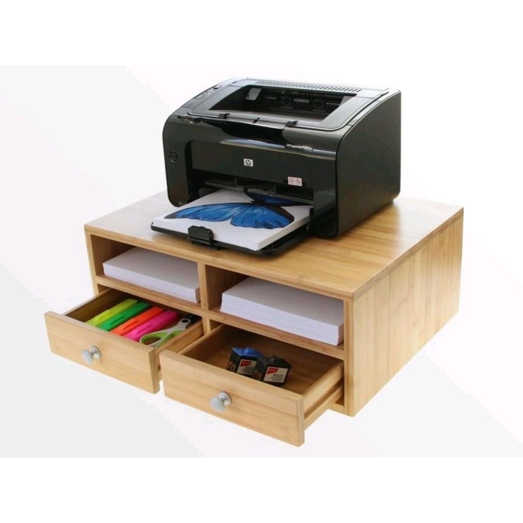 Meja printer / Tempat printer 2laci/ penyimpan dan 2 sekat kertas - Kayu Furniture
