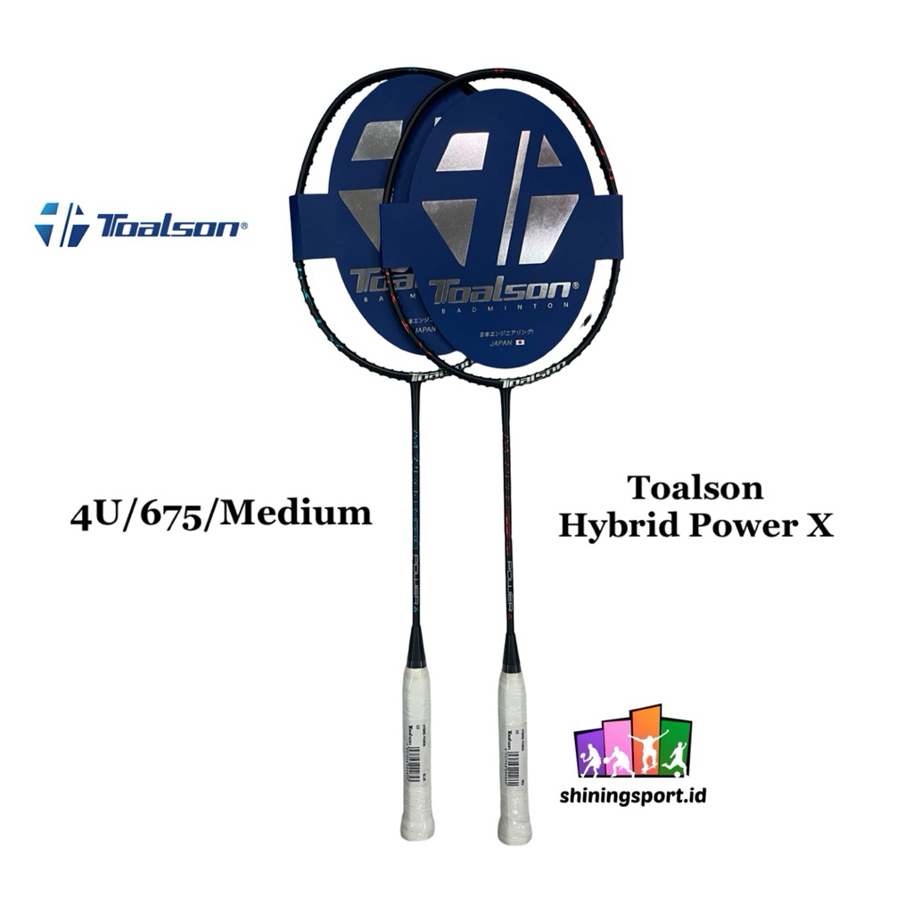 Raket Badminton Toalson Hybrid Power X (+ FREE COVER TOALSON SINGLE RESLETING, KAOS KRAH & TOWEL GRI