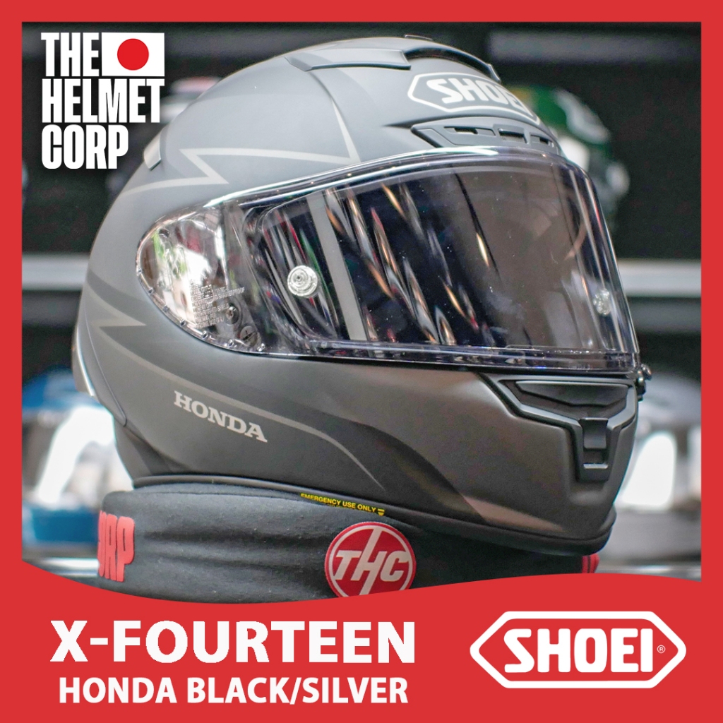 SHOEI X14 HONDA BLACK/SILVER FULL FACE ORIGINAL PREMIUM HELMET SHOEI