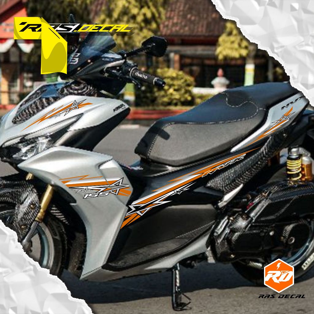 STRIPING AEROX NEW TRANSPARAN MOTIF BINTANG / STIKER STRIPING TRANSPARAN MAXDECAL AEROX NEW 155