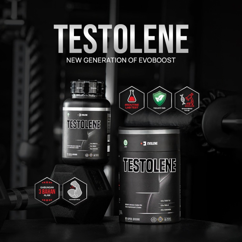 Testolene By Evolene - The Next Generation of Evoboost 30 and 60 Capsule Testosterone Booster Bpom H