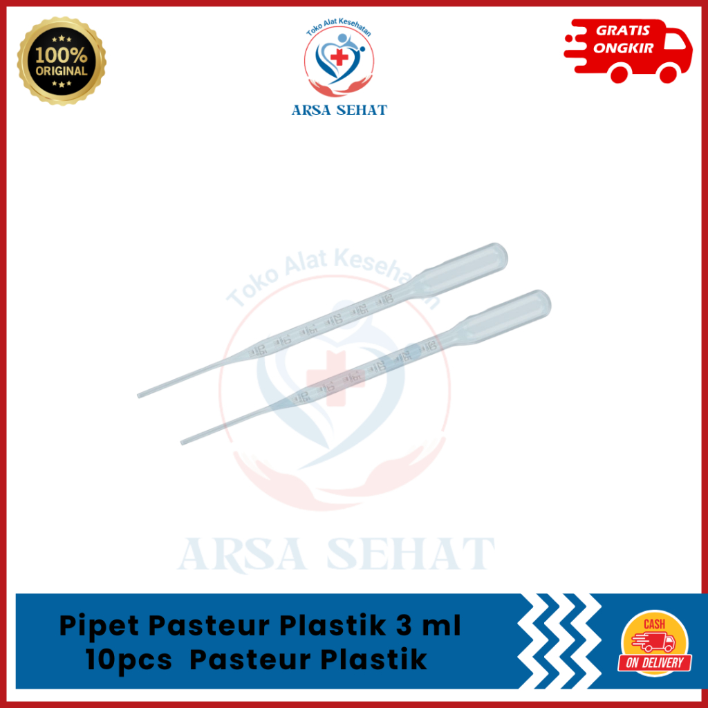 Pipet Pasteur Plastik 3 ml 10pcs  Pasteur Plastik 3 ml 10pcs / Pasteur Dropping Pipette 3ml / Pipet 