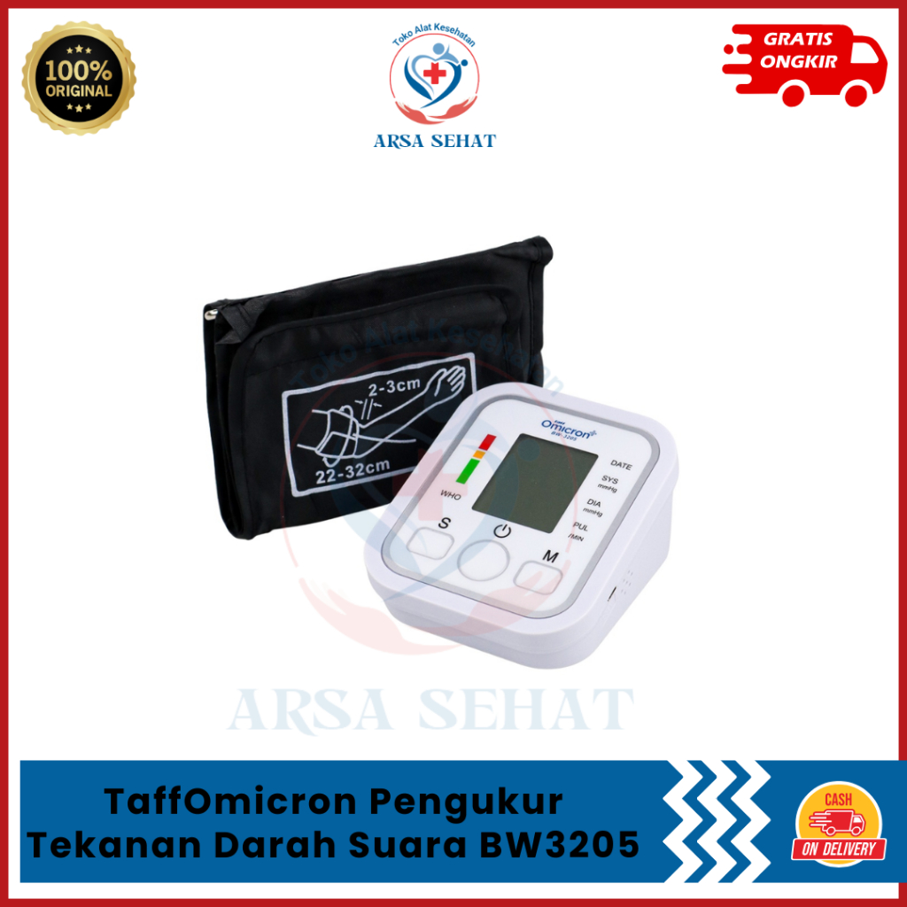 TaffOmicron Pengukur Tekanan Darah Suara BW3205/ Tensimeter Digital Omicron BW 3205