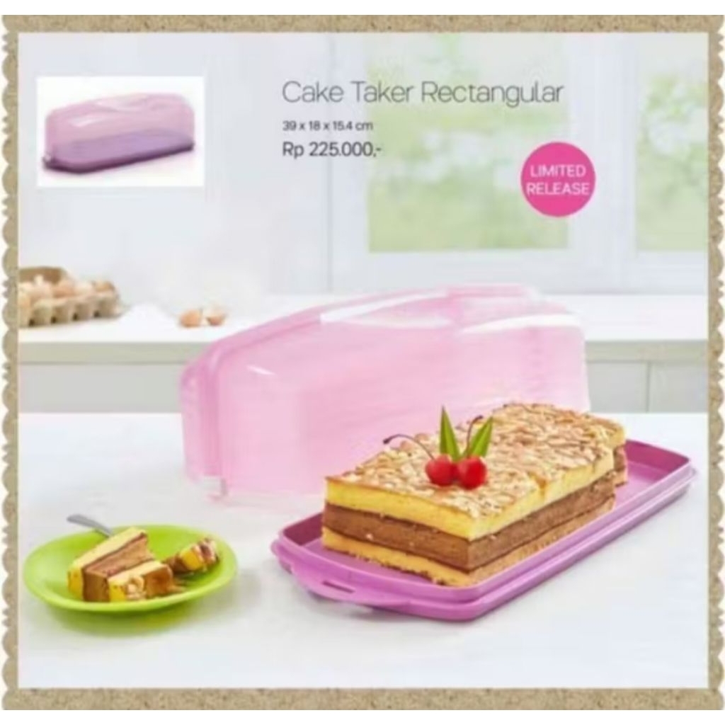 Cake Taker Rectangular Tupperware (Purple)
