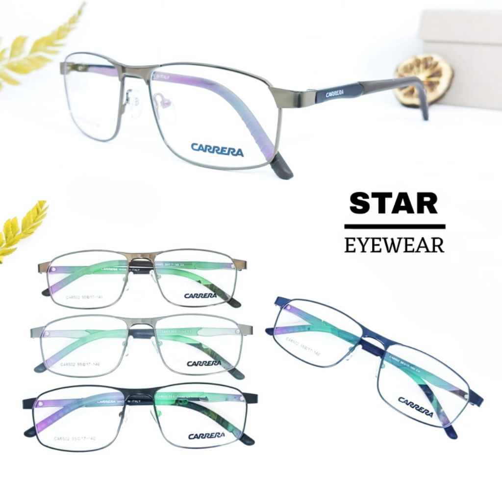 Frame Kacamata Titanium Pria Wanita - Kacamata Minus Plus Anti Radiasi Photocromic S8502