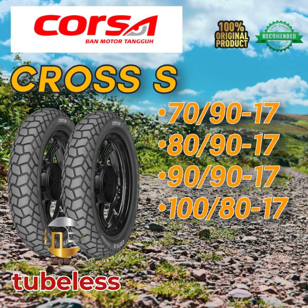 Ban motor CORSA PLATINUM CROSS S ring 17 Tubeles 70/90-17 80/90-17 90/90-17 100/80-17 gratis pentil