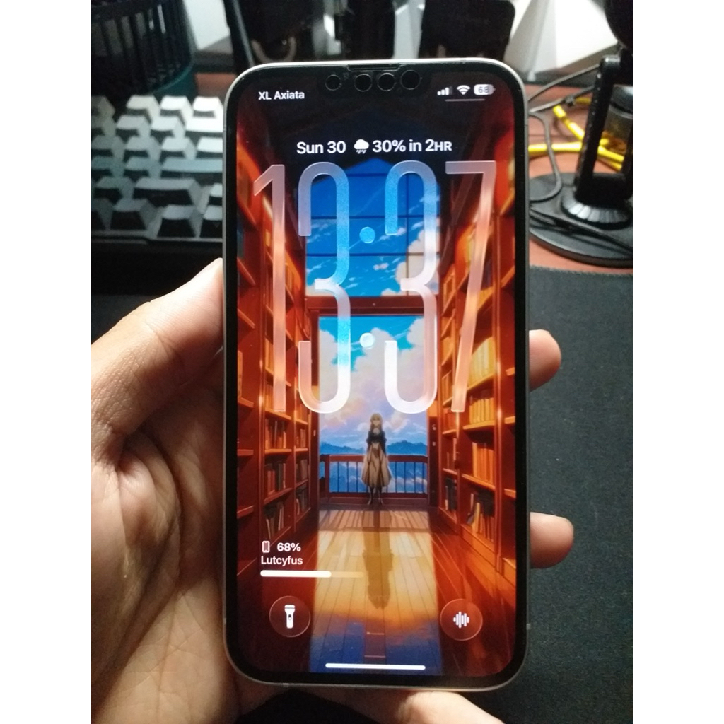 iPhone 14 128GB White | Simlock T-Mobile | R-SIM Tanam | Batre Baru | Garansi Apple s/d Feb 2026