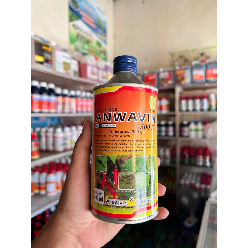 Insektisida ANWAVIN 500 EC (500 ml) – Insektisida Profenofos 500 g/l | Pembasmi Ulat & Hama Tanaman