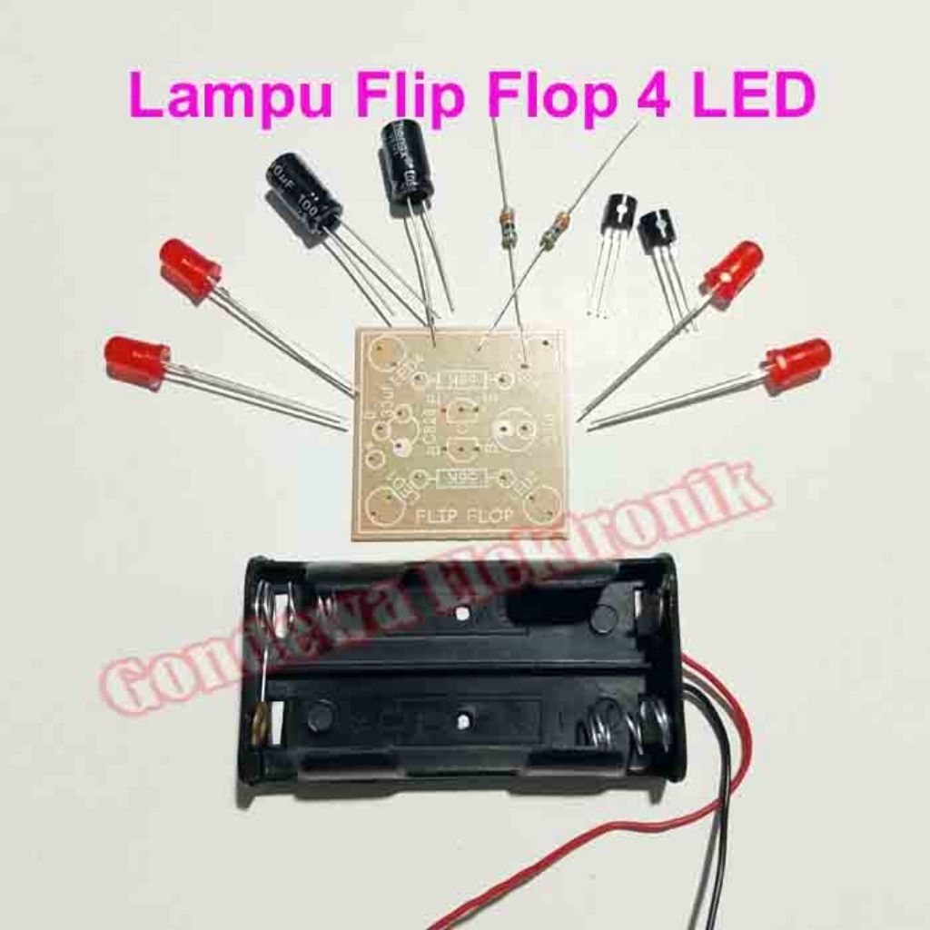 Prakarya DIY lampu flip flop 4 LED