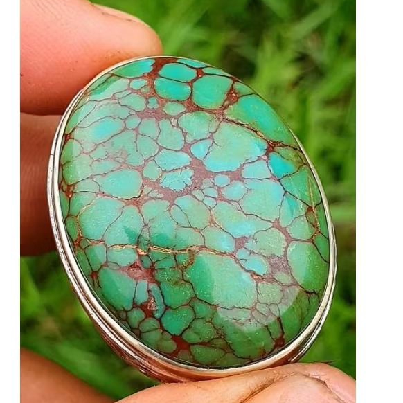 batu akik pirus mesir serat merah warna hijau natural jumbo mantapp